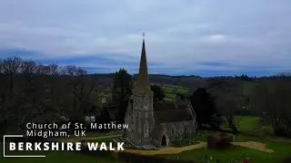 Berkshire walk - Church of St. Matthew, Midgham, Berkshire, UK -DJI Mini 3 Pro in 4K