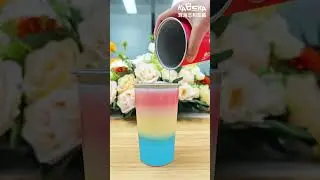 Pour ice water and change color instantly の magical rainbow color changing aluminum cup is here!