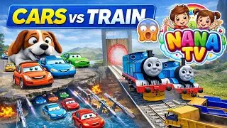 Khatarnak Raston Par Car Aur Train Ki Race 😲 |Amazing Cartoon Cars Adventure | Kids Cartoon#kuaishou