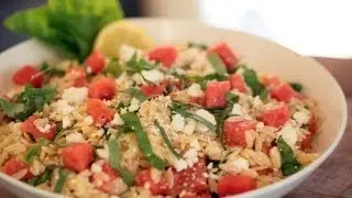 Orzo Salad Watermelon Basil & Feta Recipe || KIN EATS