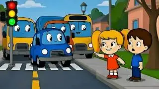 Road Safety Rules for Kids 🚦 | Traffic Lights & How to Cross the Road Safely | #nurseryrhymes