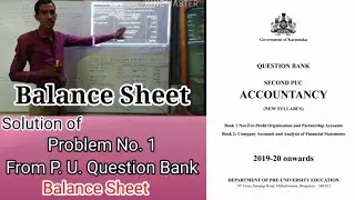 Accountancy Question Bank Solution No 1 Balance Sheet