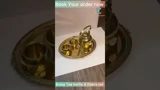 Brass kettle & tea Dabra set with tray #copperexpert