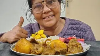 BIGBITES, EATING RICE , MUTTON KOSHA, PANEER, SALAD ||