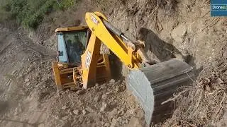 NARROW PASSAGE-Dangerous Hilly Stony Work JCB Backhoe New Track