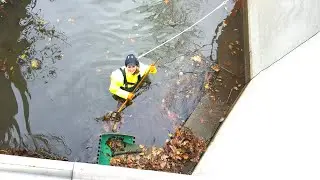 Culvert Pipe Clearing See the Satisfying Water Drain in Action