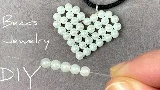 LOOK at This Pretty and Easy Beaded Heart Tutorial! Pearl Beads Jewelry Making for Beginners