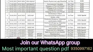 CBLU B.Ed date sheet change 2025 | CBLU M.Ed date sheet change 2025
