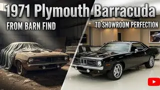 ASMR Car Restoration 1971 Plymouth Barracuda Black | Barn Find to Showroom Perfection