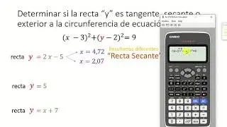 RECTA SECANTE, TANGENTE O EXTERIOR A UNA CIRCUNFERENCIA (Calculadora)
