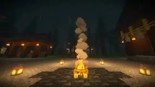 rain and embers glow&hellip; (minecraft night rain + campfire ambience)
