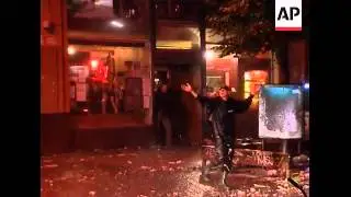 Left-wing protesters clash with police at street festival