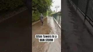 Alton Towers in a rain storm 😱 #altontowers #youtubeshorts