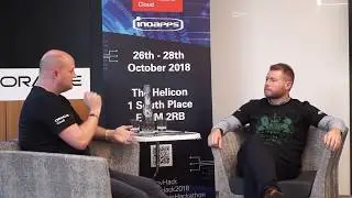 Antony Welfare talks to Damien Moore MP at the GovHack - Blockchain Hackathon