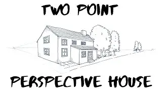 How to Draw a House in Two-Point Perspective // Tutorial // 2 point perspective