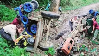 The girl was carrying things to her rented house and fell down on the way-repair girl