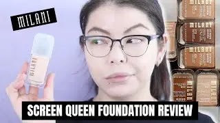 MILANI SCREEN QUEEN FOUNDATION REVIEW | BLUE LIGHT FILTER?? | Mikilea
