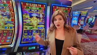 Руби играет в игровой автомат Magic Treasures Gold в Лас-Вегасе!