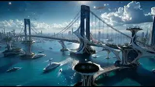 NEW YORK 2077: The City of the Future | Future City Atmosphere & Relaxing Music #solarpunk #relax 