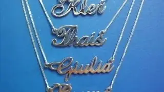 Colar Com Nome Personalizado Pingente de Prata Nicolas