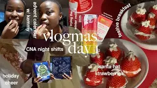 vlogmas day 1 | night shift, trying winter 2025 redbull, unboxing my advent calendars, sister time