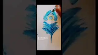 Peacock Feather 💙💙 Drawing#krishna#feather#like#share#subscribe#shorts#trending#viral#easy