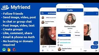Myfriend - friends, groups, chat, post social networking app demo - android studio - firebase