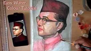 Netaji Subhash Chandra Bose Drawing❤️Netaji Water Colour Tutorial || 23January Special Drawing 🇮🇳✍️