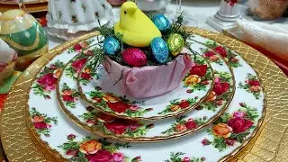 🐣 Easter 🐣 Tablescape With Royal Albert Old Country Roses🌹