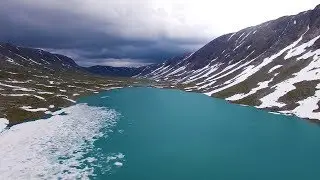 Fairytale-like Norwegian mountains and fjords, filmed from a drone (4K)