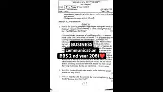 Business communication Question Paper 2081#bbs2ndyear #youtubeshorts