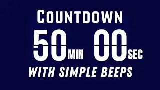 50-Minute Flip Timer Countdown with Flip‑Sound Beeps | Simple Beep Timer with Start & End Sound