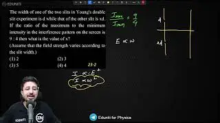 The width of one of the two slits in Young's double slit experiment is d while that of the other sli