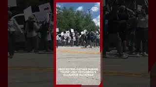 Protesters gathered in front of the new ICE detention center, 