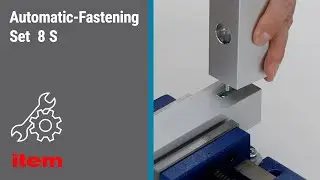 How do you install the Automatic-Fastening Set 8 S in profiles with open or closed t-slots 8?