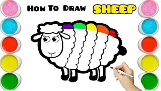 How To Draw a Cute Little Sheep 🐑 🌈 | Easy Step by Step Drawing Tutorial 
