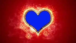 Burning Fire Heart Frame Effect Wedding Motion Graphics Blue Screen Background HD