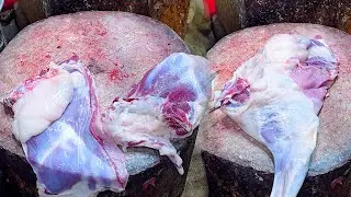 Great Delicious!! Excellent Fastest Huge Mutton Cutting By Expert Butcher Skills