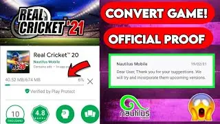 Real Cricket 21&trade; Convert To RC 20 Official Confirmed By Nautilus Mobile Official Proof! Release Date