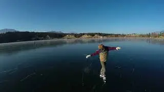 Skating on Frozen Lake Windermere | Invermere BC