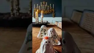 DIY floral air dry clay ghosts for Halloween - the cutest!￼ tutorial in description