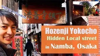 Hozenji Yokocho hidden traditional Japanese street next to Dotonbori, Namba, Osaka #108