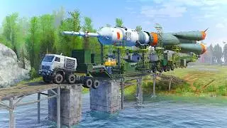It's Very Dangerous for a Large Rocket Truck to Cross a Damaged Wooden Bridge