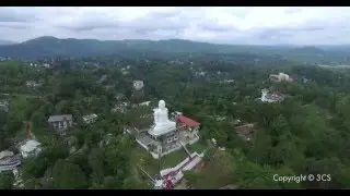 Bahirawakanda Buddha Statue, Kandy, Sri Lanka - Aerial Video
