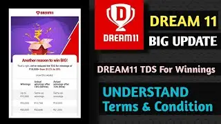 Dream11 New Update | Dream 11 TDS For Winnings | How Many Money Cut Dream11 After Winning 10000+ 😇