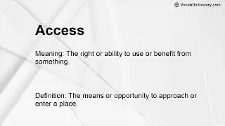 Access Meaning