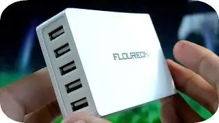 Floureon 40W 5-Port USB Charging Adaptor - Charge 5 Devices at Once!