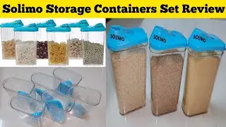 Solimo Plastic Storage Containers with Sliding Mouth 1100ml / Kitchen Storage Container