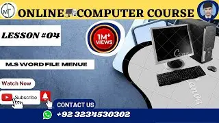 Lesson # 04 How to use File Manu in MS word | Use All Option Of File Menu | Urdu|