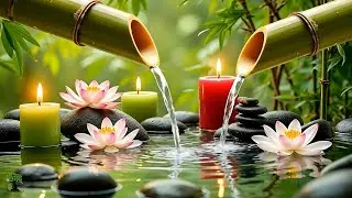 Relaxing Sleep Music with Bamboo Water Sounds 🌿Deep Sleep & Healing Music Anxiety Relief, Spa BGM
